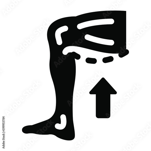 
A trendy solid icon of liposuction
