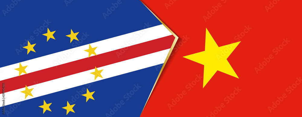 Cape Verde and Vietnam flags, two vector flags. Cape Verde and Vietnam flags, two vector flags.