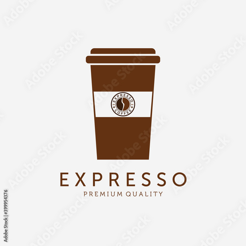 Coffee Cup Espresso Logo Vector Design Vintage Illustration Icon