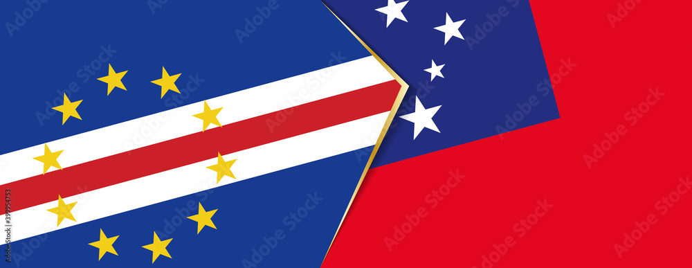 Cape Verde and Samoa flags, two vector flags.