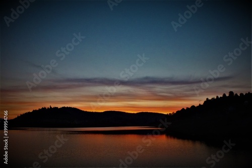 sunset over the lake