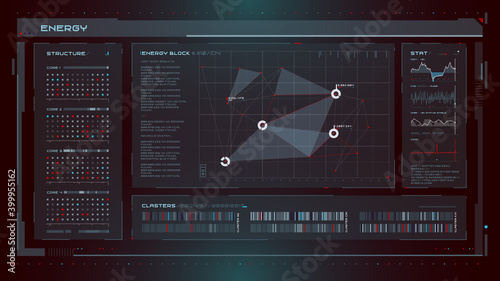 Set of Sci Fi Modern User Interface Elements. Futuristic Abstract HUD. Good for game UI. Vector Illustration EPS10