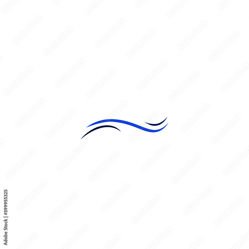 Blue River design sign, symbol, logo art isolated on white