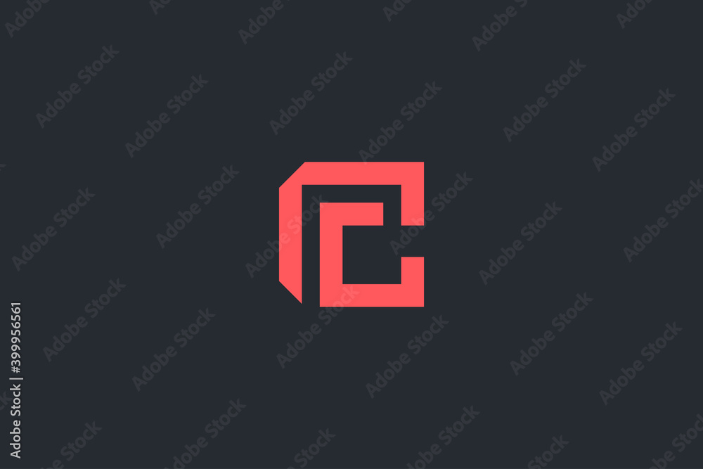 Minimal Modern Abstract Letter CG Dark Background Logo Template Minimal Modern Abstract Letter CG Dark Background Logo Template
