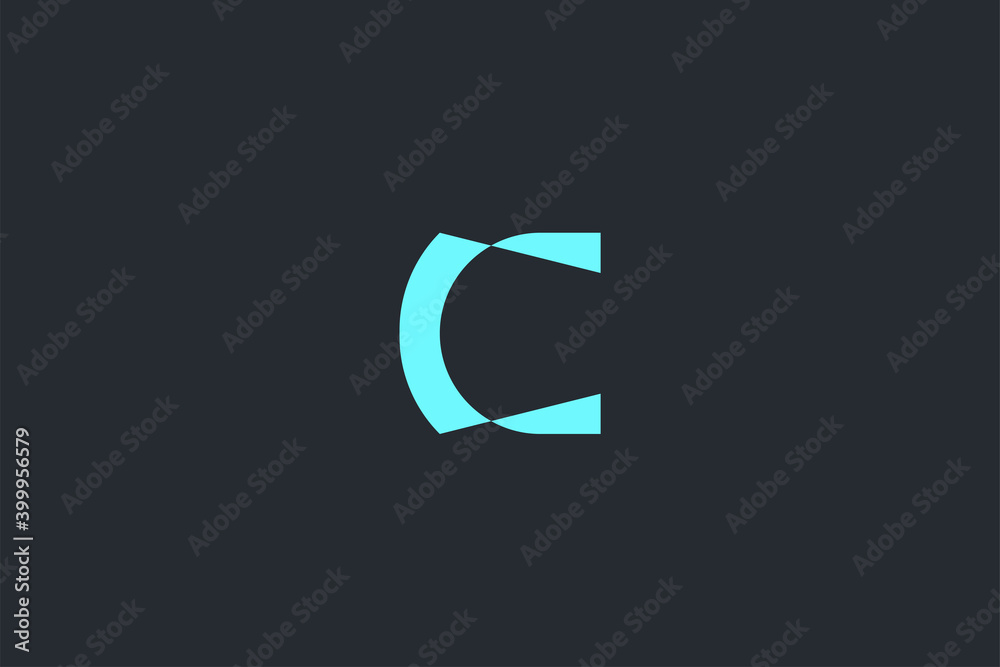 Minimal Modern Abstract Letter C Dark Background Logo Template Minimal Modern Abstract Letter C Dark Background Logo Template