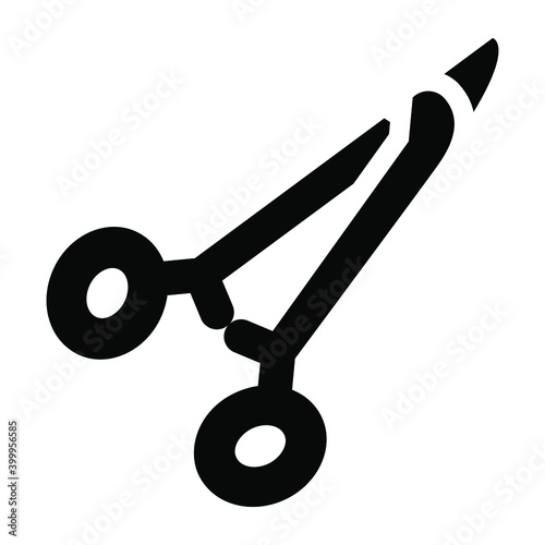 
An icon of surgical clamp in editable solid design
