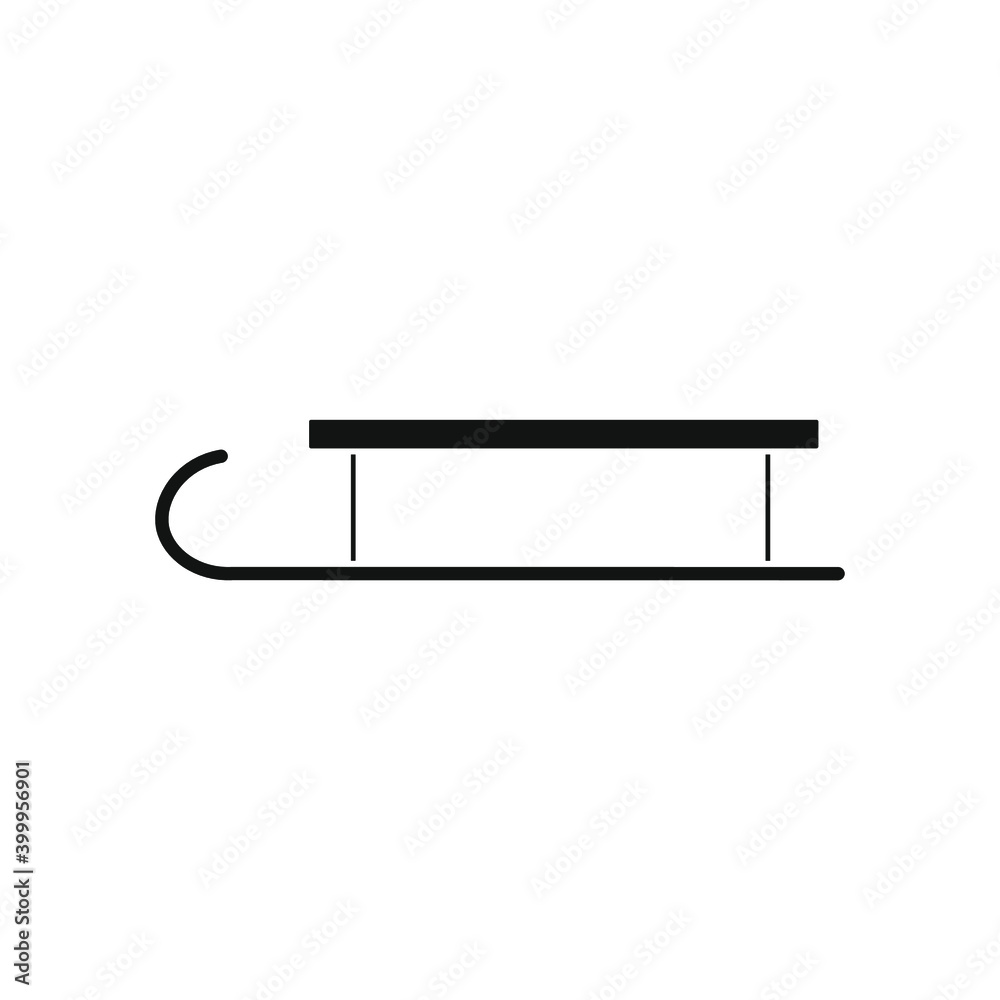 snow sled on white background