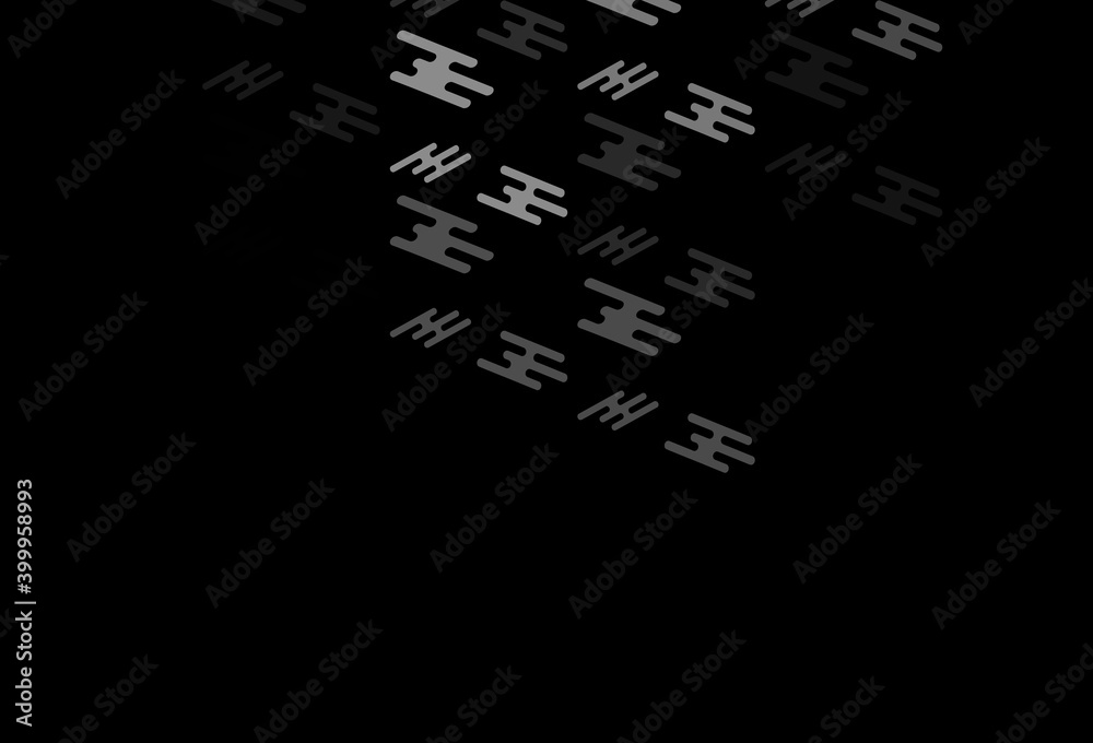 Dark Black vector background with straight lines.