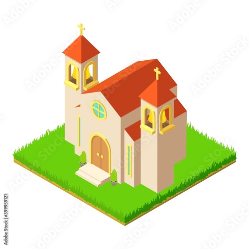 Europe church icon. Isometric illustration of europe church vector icon for web