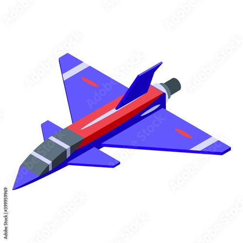 Aircraft carrier fighter icon. Isometric of aircraft carrier fighter vector icon for web design isolated on white background