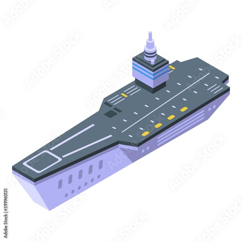 Aircraft carrier attack icon. Isometric of aircraft carrier attack vector icon for web design isolated on white background