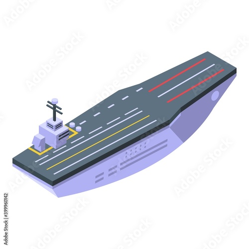 Aircraft carrier aviation icon. Isometric of aircraft carrier aviation vector icon for web design isolated on white background
