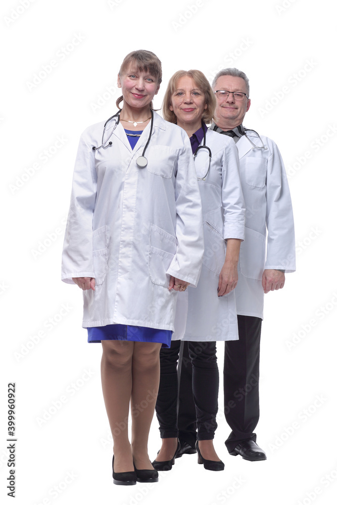 Portrait of group of smiling hospital colleagues standing together Portrait of group of smiling hospital colleagues standing together