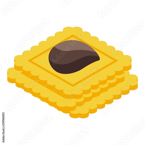 Chocolate paste biscuits icon. Isometric of chocolate paste biscuits vector icon for web design isolated on white background