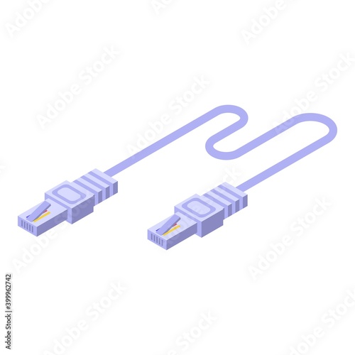 Internet lan cable icon. Isometric of internet lan cable vector icon for web design isolated on white background