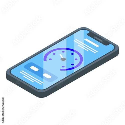 Smartphone internet speed icon. Isometric of smartphone internet speed vector icon for web design isolated on white background