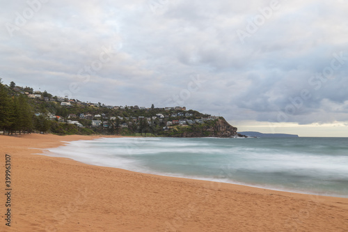 Cloudy morning view of Whale Beach  Sydney  Australia.