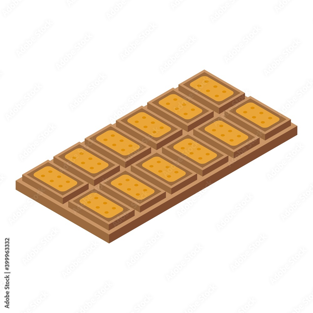 Chocolate bar icon. Isometric of chocolate bar vector icon for web design isolated on white background Chocolate bar icon. Isometric of chocolate bar vector icon for web design isolated on white background