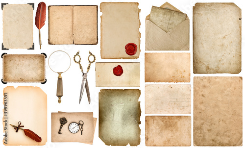 Crafting scrapbooking Set used paper Vintage book card photo frame