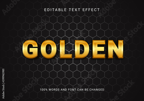 editable 3d gold effect text style mockup
