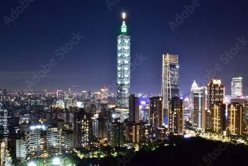 The night view of Taipei in Taiwan