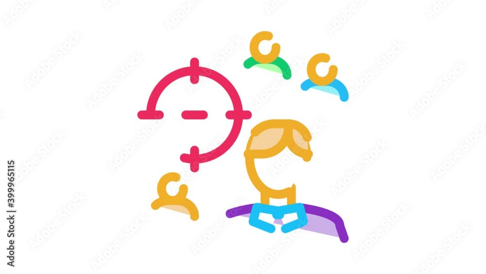 manager aim target Icon Animation. color manager aim target animated icon on white background manager aim target Icon Animation. color manager aim target animated icon on white background