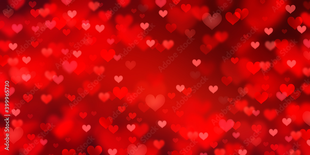 Red hearts. Valentine's Day glittering abstract background