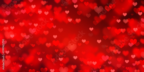 Red hearts. Valentine's Day glittering abstract background