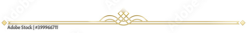 Golden Art Deco Header, simple. A text header made in Art-Deco style. Illustration in gold color.