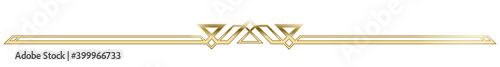 Golden Art Deco Text Divider. A text header made in Art-Deco style. Illustration in gold color.
