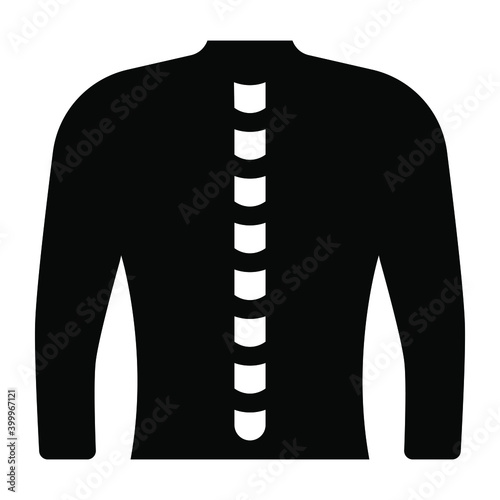 
Human spinal cord, backbone solid icon
