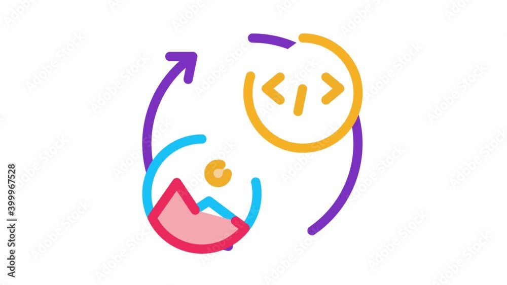 picture programming code Icon Animation. color picture programming code animated icon on white background picture programming code Icon Animation. color picture programming code animated icon on white background