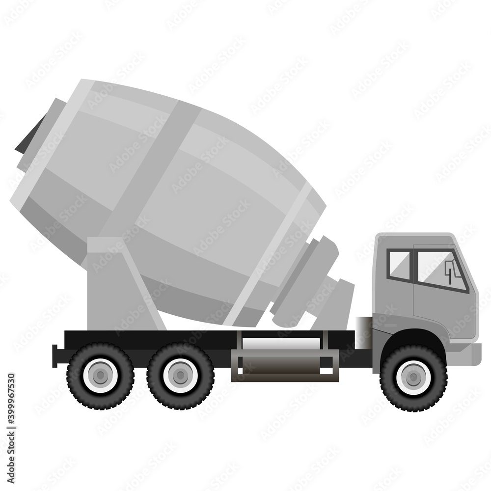 Vehicle with concrete mixer. Vector illustration. Vehicle with concrete mixer. Vector illustration.