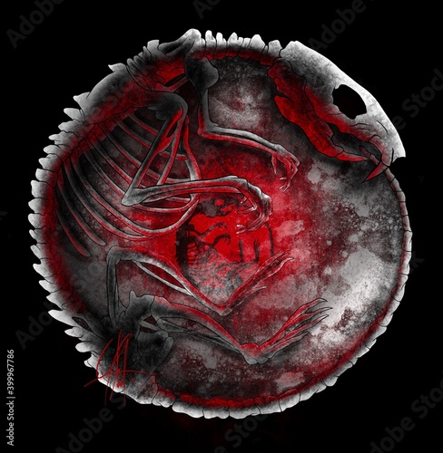 Death red rat - hand drawing