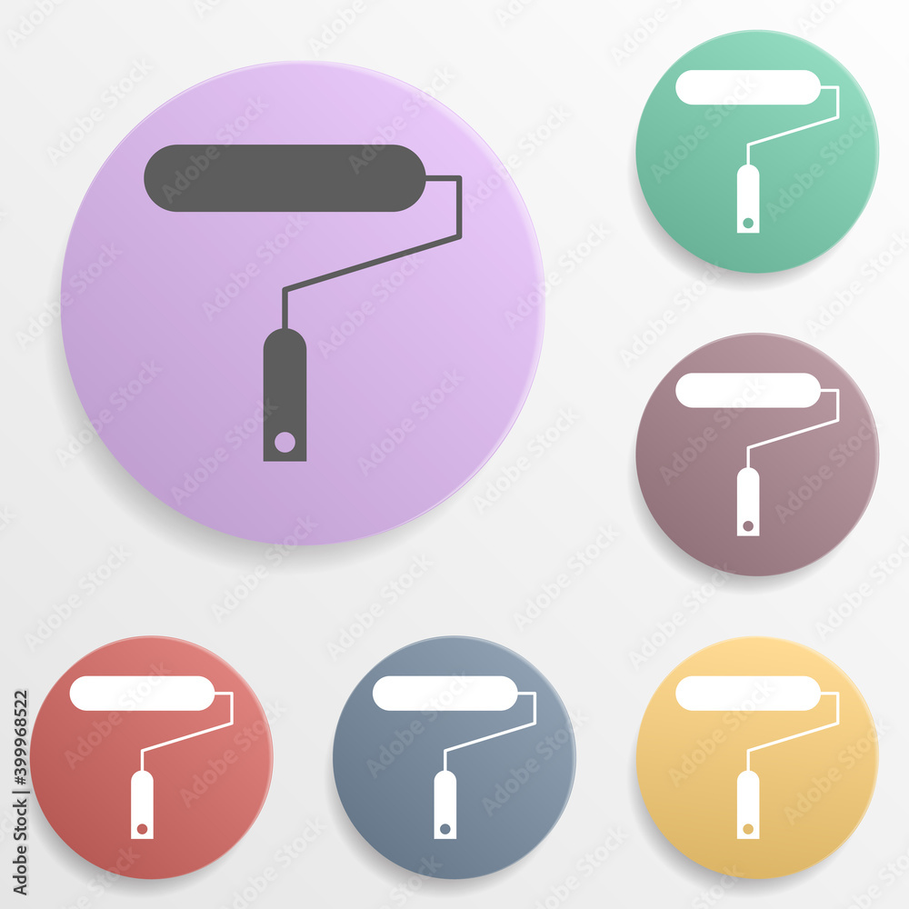 Place of painting badge color set icon. Simple glyph, flat vector of map icons for ui and ux, website or mobile application Place of painting badge color set icon. Simple glyph, flat vector of map icons for ui and ux, website or mobile application