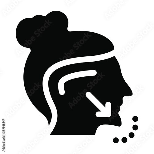 
A chin lift surgery solid icon design
