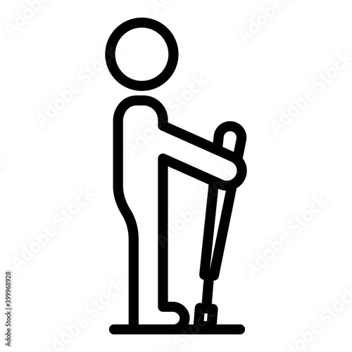 Tourist nordic walking icon. Outline tourist nordic walking vector icon for web design isolated on white background