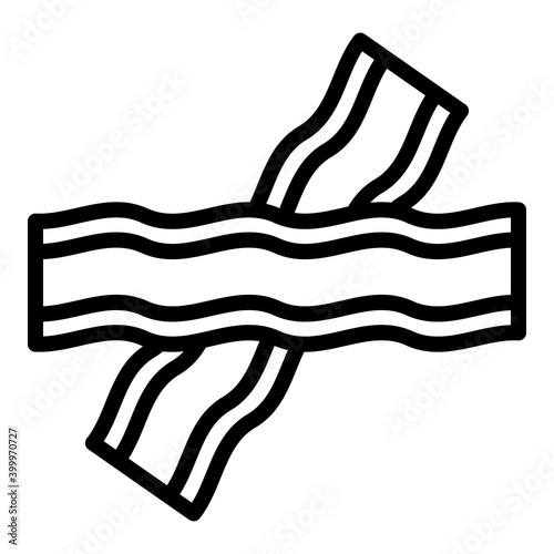 Bacon slice icon. Outline bacon slice vector icon for web design isolated on white background