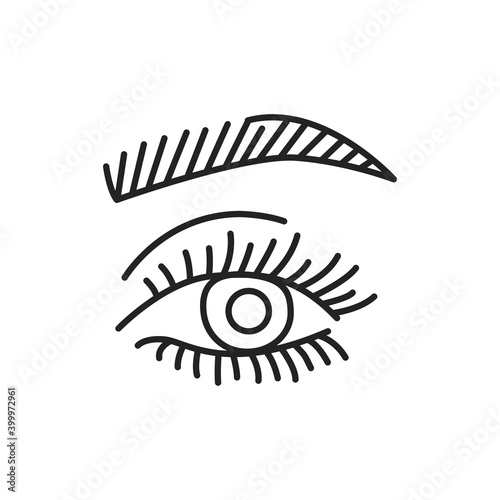 Eyelash and eyebrow lamination color line icon. Pictogram for web page, mobile app, promo.