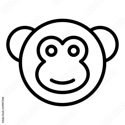 Gibbon monkey icon. Outline gibbon monkey vector icon for web design isolated on white background