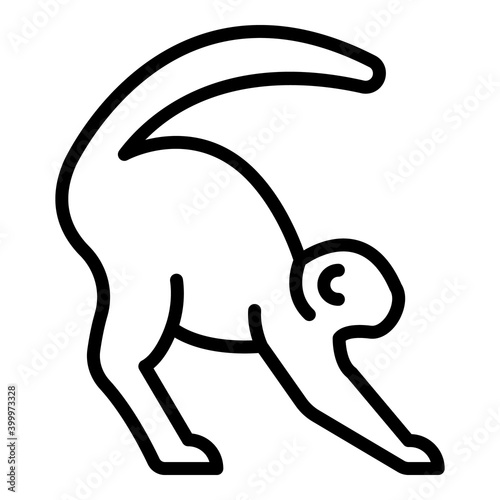 Exotic gibbon icon. Outline exotic gibbon vector icon for web design isolated on white background