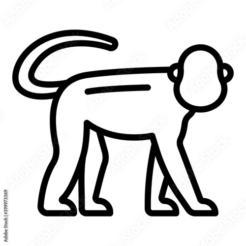 Forest gibbon icon. Outline forest gibbon vector icon for web design isolated on white background