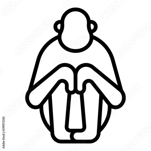 Chimp gibbon icon. Outline chimp gibbon vector icon for web design isolated on white background