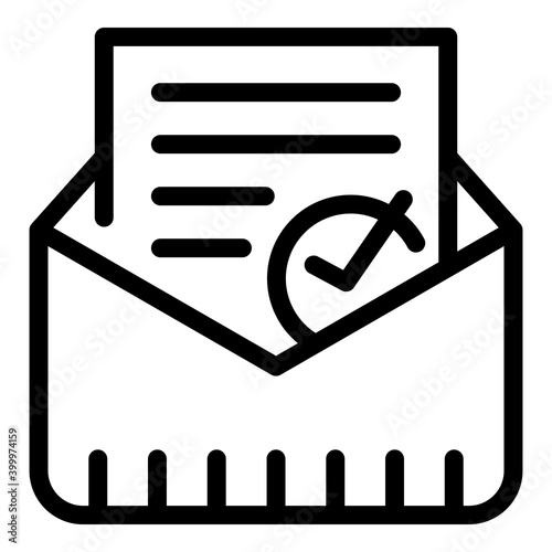 Accept offer icon. Outline accept offer vector icon for web design isolated on white background