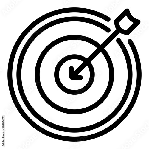 Job target icon. Outline job target vector icon for web design isolated on white background