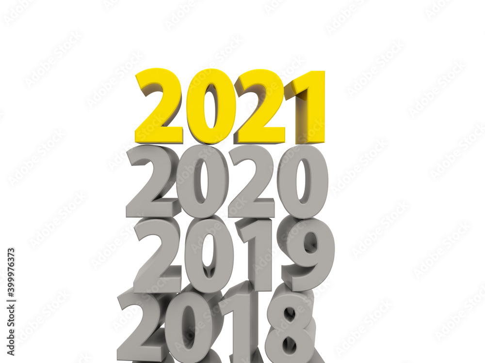 2021 New Year symbol with other years 2021 New Year symbol with other years