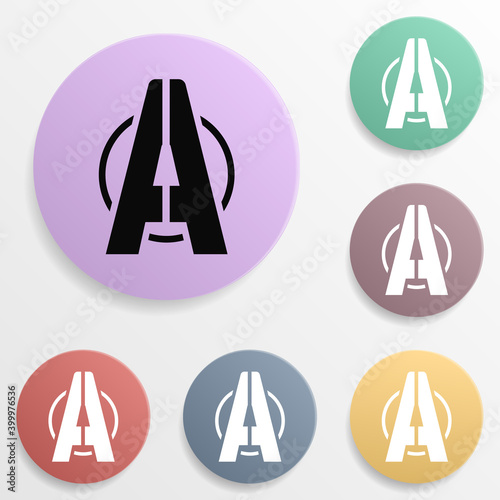 Sign can be hung badge color set icon. Simple glyph, flat vector of wash icons for ui and ux, website or mobile application