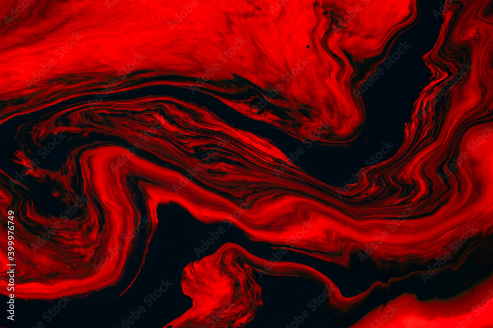 Fluid art texture. Backdrop with abstract swirling paint effect. Liquid  acrylic picture that flows and splashes. Mixed paints for background or  poster. Red, black and orange overflowing colors Stock Illustration | Adobe