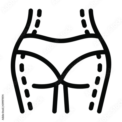 
A trendy solid icon of hips liposuction
