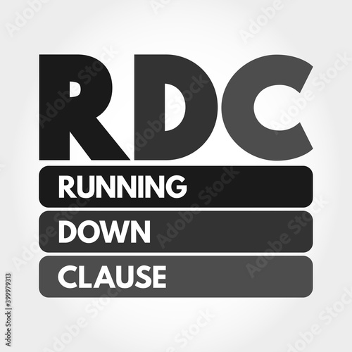 RDC - Running Down Clause acronym, concept background